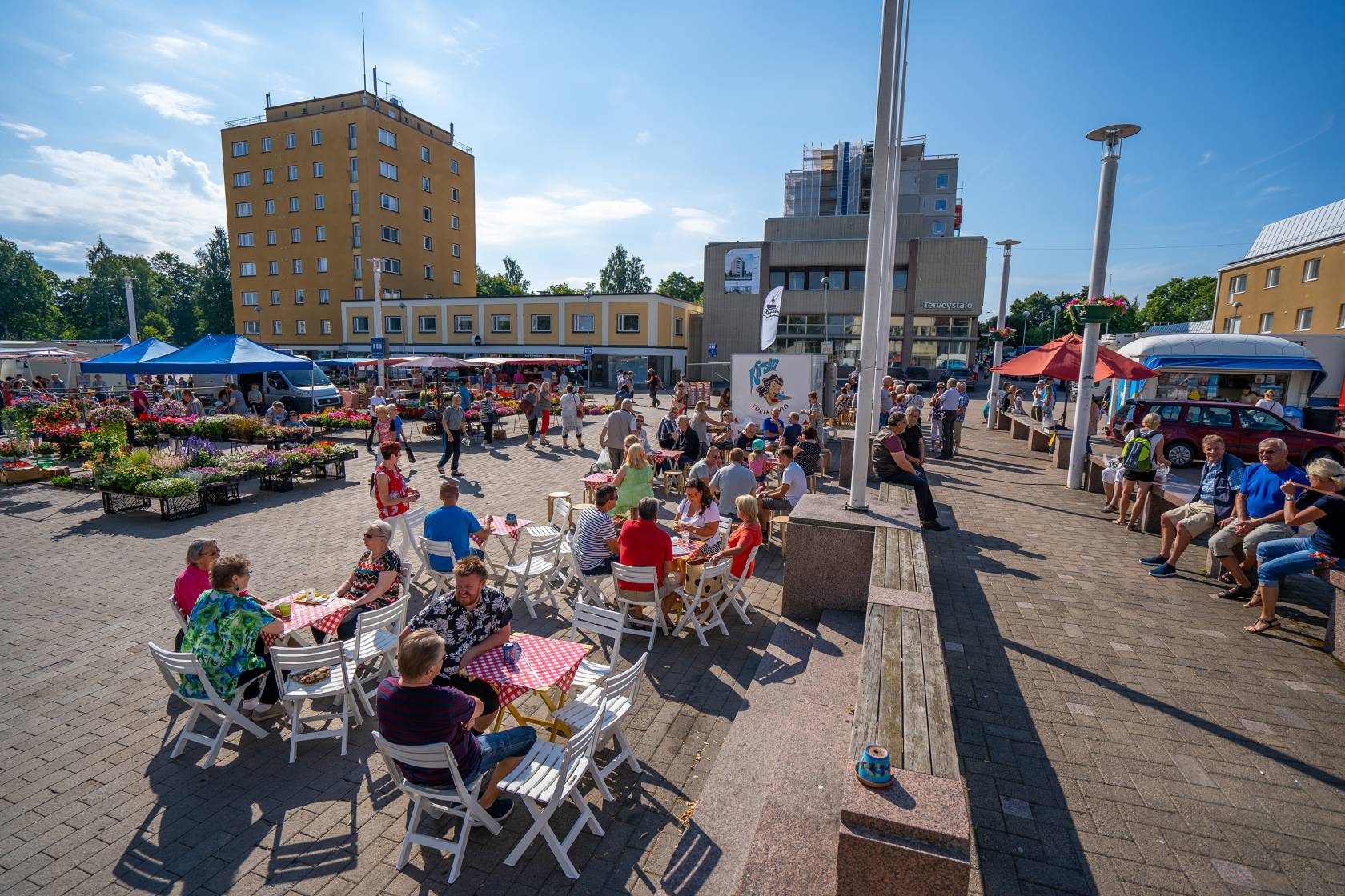 Marketplace in the city centre of Valkeakoski