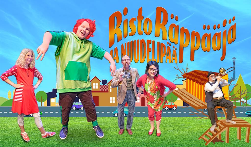 Risto Räppääjä ja Nuudelipää - esityksen näyttelijöitä.