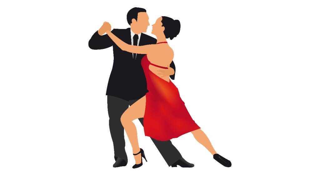 Mies ja nainen tanssivat.