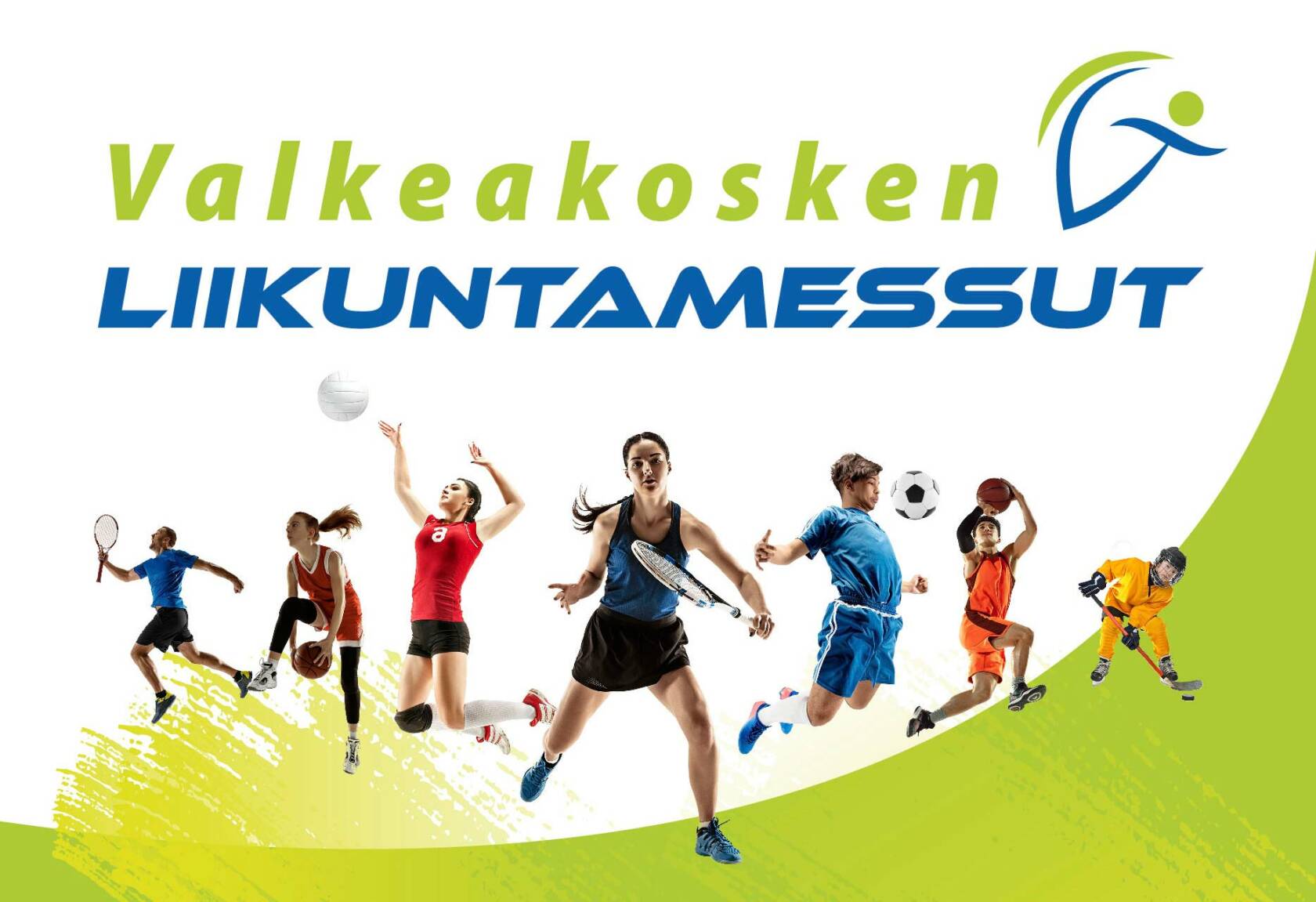 Valkeakosken liikuntamessut, ihmiset pelaavat ja urheilevat.