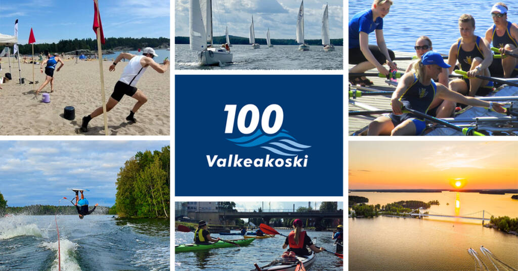 Valkeakosken vesistöviikon kuva, useampi kuva, jossa vesiaktiviteetteja.