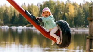 Little child on a playground.