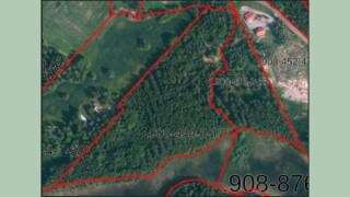 Satelliittikarttakuva huutokaupattavista metsäalueista.