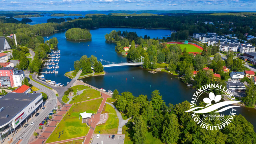 Lepänkorvan puisto ilmakuvassa kesällä.