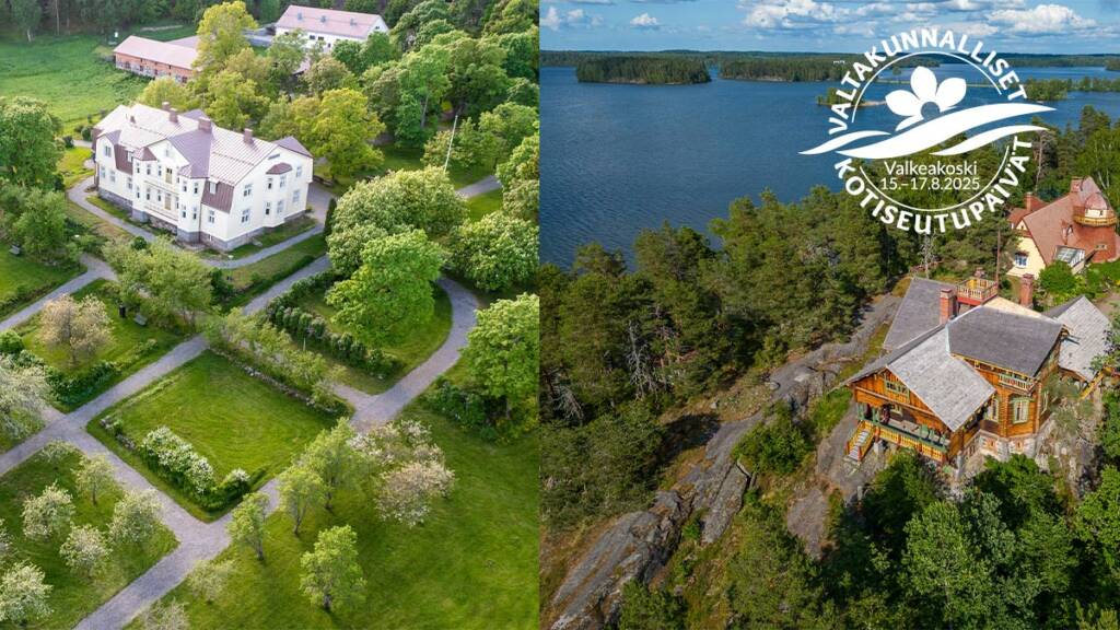 Voipaalan taidekeskus ja Visavuoren museo ilmakuvassa.
