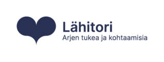 Sininen sydän ja vieressä teksti: Lähitori, Arjen tukea ja kohtaamisia.