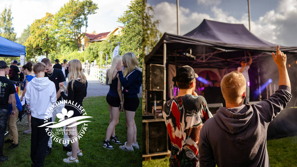 Onnirokin kävijöitä.