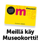 Logo museokortti jossa teksti: Meillä käy museokortti!