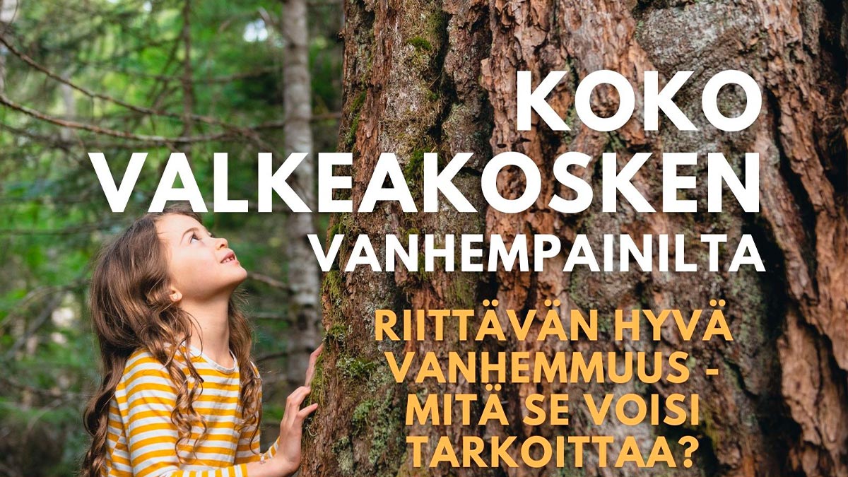 Tyttö nojaa puuhun.