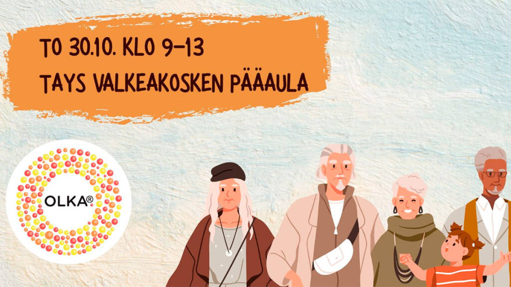 Graafisessa kuvassa ihmisiä, Olka-logo ja tapahtuman aika- sekä paikkatiedot.