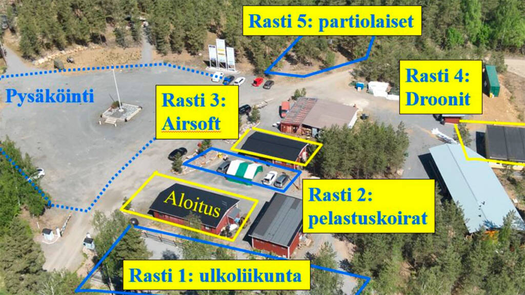 Säres Centerin tapahtumapäivän rastit alueella.