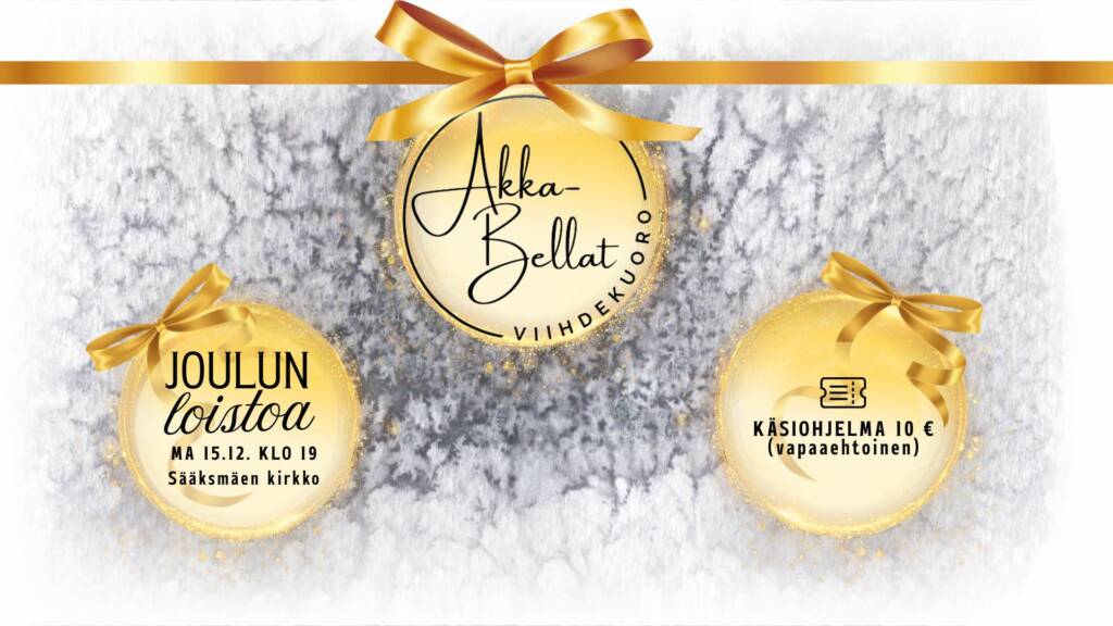 Graafisessa kuvassa joulupalloja, joissa tekstiä sisällä harmaata taustaa vasten.