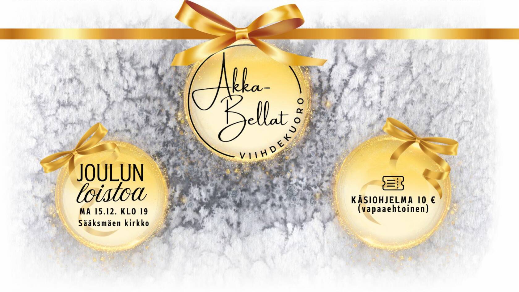 Graafisessa kuvassa joulupalloja, joissa tekstiä sisällä harmaata taustaa vasten.