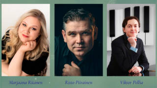 Kuvassa esiintyjät: Marjaana Ritanen, sopraano, Risto Piirainen, tenori, Viktor Pellia, piano.