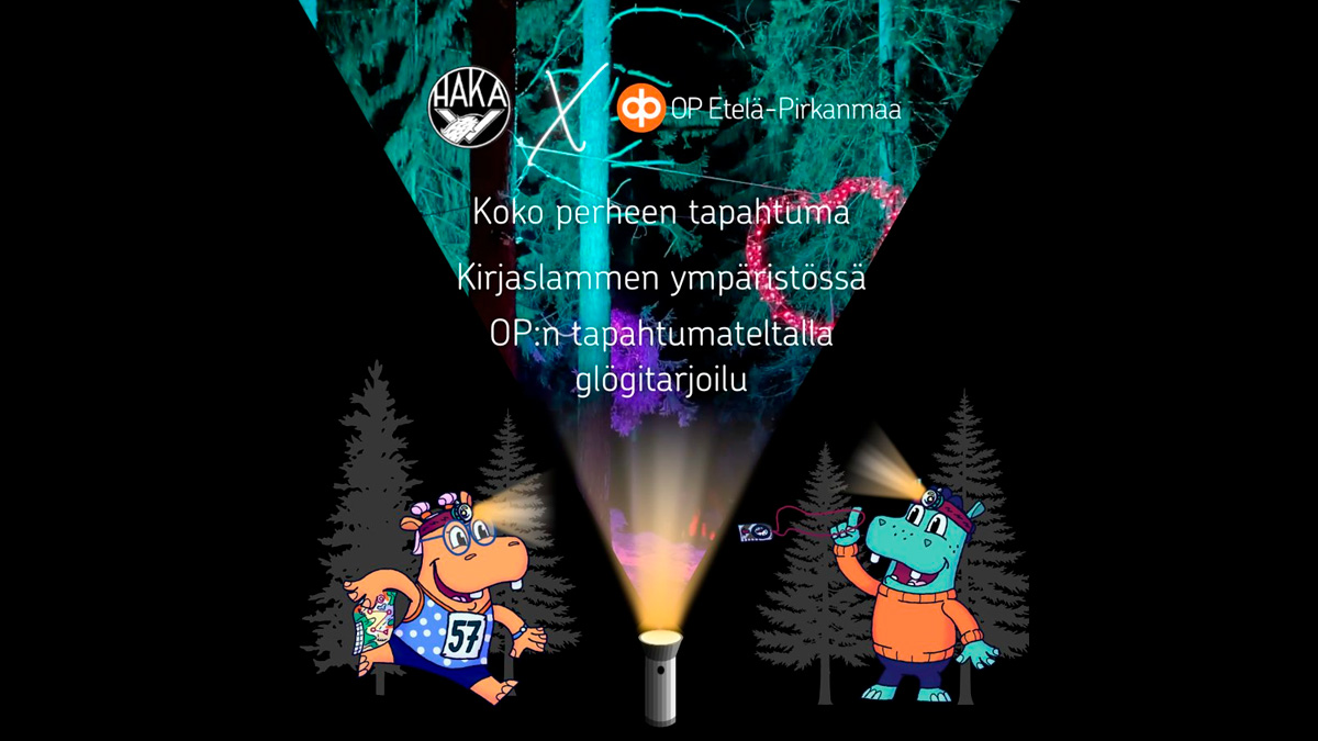 Graafinen mainoskuva Valometsän juoksutapahtumasta.