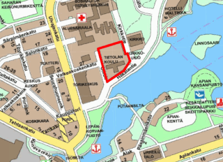 Kompassi, asemakaavan muutosalueen sijaintikartta