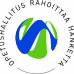 Opetushallituksen logo, joka on graafinen kuvio vihreää ja sinistä ja sen ympärillä teksti Opetushallitus rahoittaa hanketta.