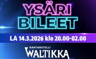 Hotelli Waltikan Ysäri -bileiden mainos.