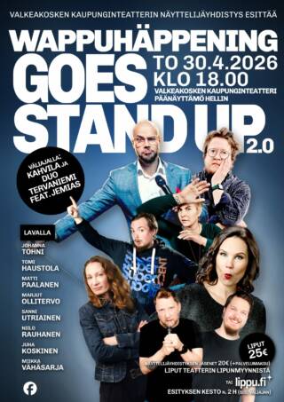 Wappuhäppening Goes Stand Up 2.0 -mainos.