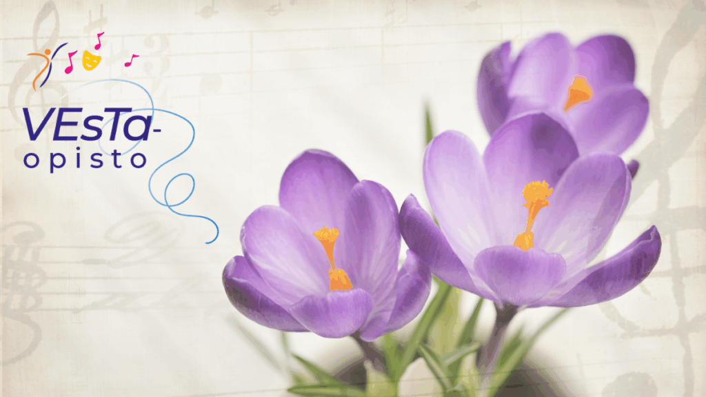 Krookuksia ja Vesta-opiston logo.