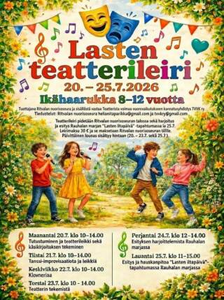 Lasten teatterileirin mainos.