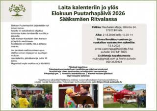 Päivä puutarhassa, erityisestä tuesta hyötyville -mainos.
