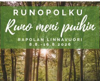 Runo meni puihin, runopolku -mainos.