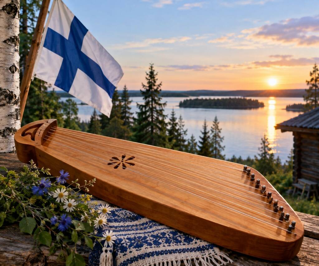 Kantele järvenrannalla.