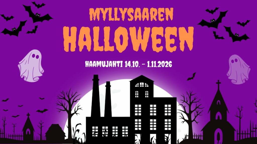Myllysaaren museon Halloween mainos.